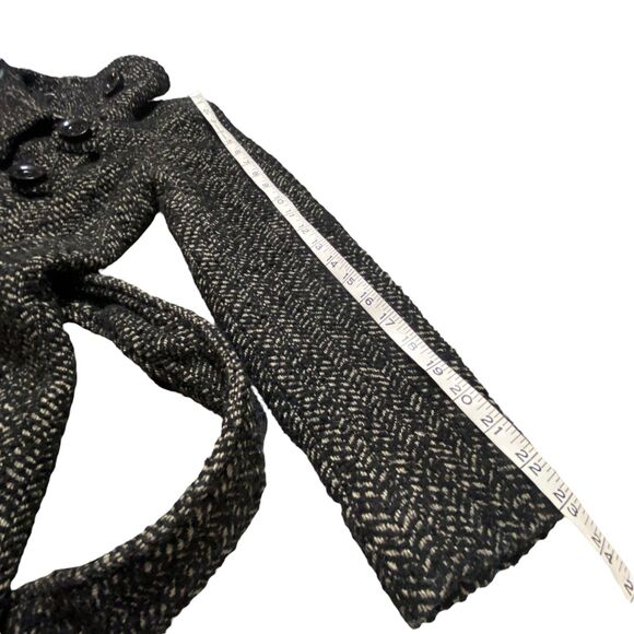 Zara Rare Women Winter Jacket Coat Double Breast Vintage y2k Black Beige Small - Picture 14 of 16